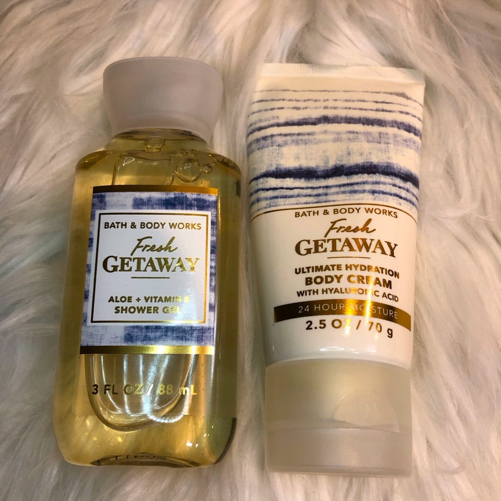 BBW Travel size body wash and lotion